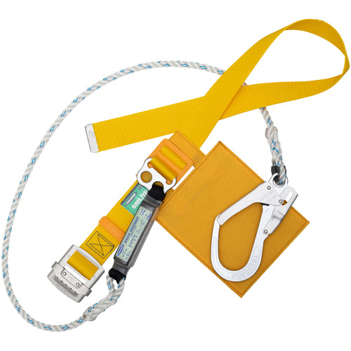 TSUYORON 몸통 벨트형 추락 제지용 기구(로프 타입) 경량 타입 3개 치는 로프 황색 M 사이즈：길이 1200MM