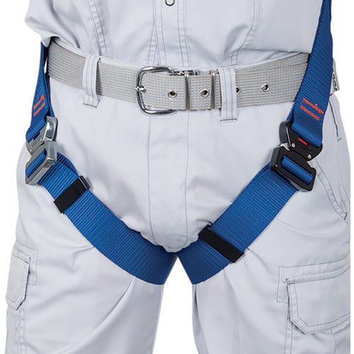 TSUYORON Light Harness with Single Lanyard, Retractable Nobiron (Black), Blue, L Size, TH-510-NV93SV-OT-BL4-L-R23-BX, 1 Piece