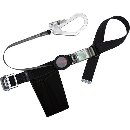 TSUYORON Body Belt Type Fall Arrest Device (Retractable Type) One Hand Retractor Black M Size: 1200mm TB-ORN-599-BLK-M-BP 1 Piece