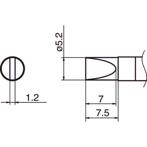 白光　こて先　５．２Ｄ型　T36-D52　1 本