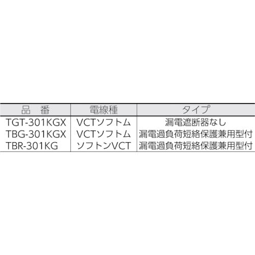 ハタヤ　ＢＲ型　単相１００Ｖ型ブレーカーリール　３０ｍ　温度センサー・アースチェック付　TBR-301KG　1 台