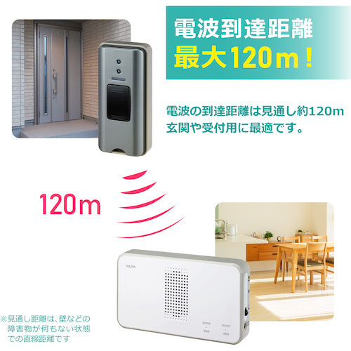 ELPA 무선 차임 푸시 버튼 세트 EWS-S5031 1개