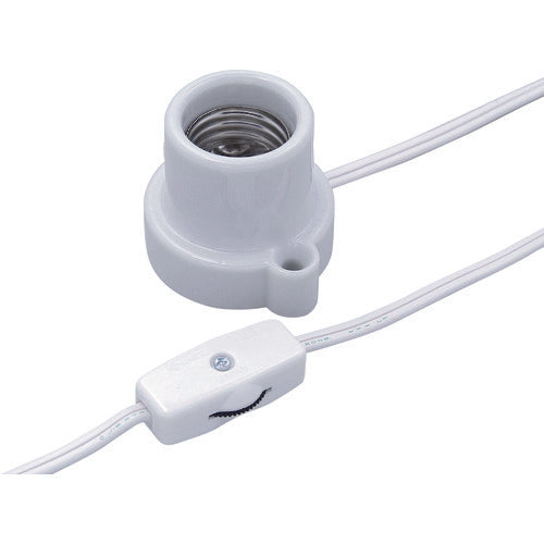 ELPA 코드 부착 소켓 중간 스위치 부착 E26 1.5M 화이트 KP-M2615H-W 1개