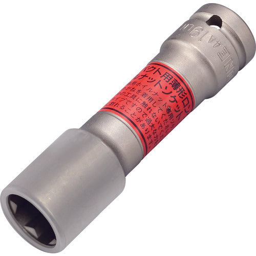 TONE 프로텍터 부착 임팩트용 퀵 피트 박형 롱 호일 너트 소켓(자동차 정비용) 대변 치수 19mm 4APQF-19LN 1개