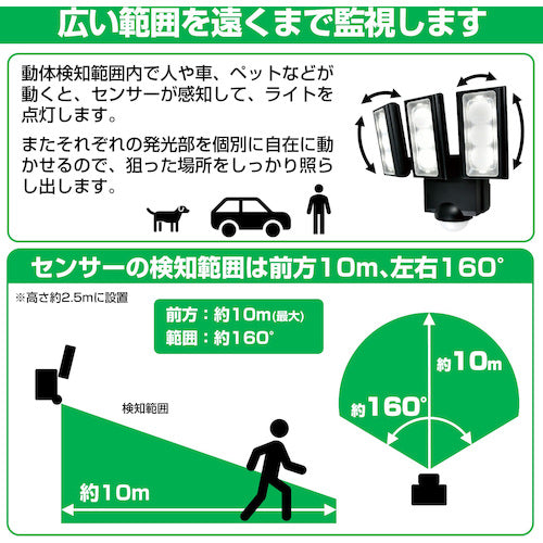 ELPA Solar Sensor Light 3 Lights ESL-313SL 1 pc