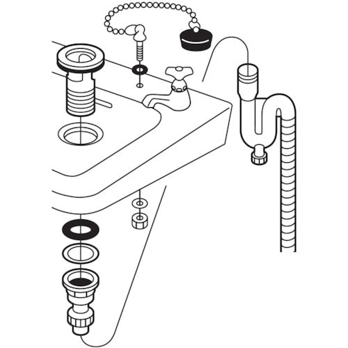 ＳＡＮＥＩ　アフレ付Ｓトラップホース　PH786-32　1 個