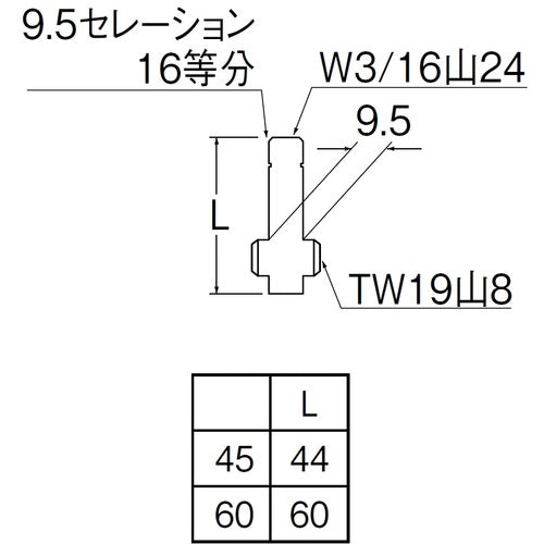 ＳＡＮＥＩ　水栓スピンドル　PU36-1-13X60　1 個