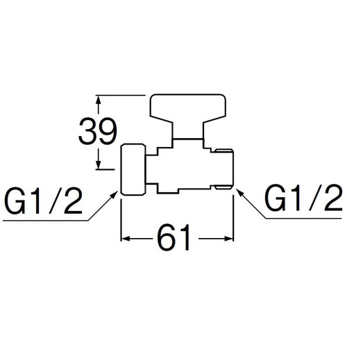SANEI 너트 부착 볼 밸브 V662-13 1개