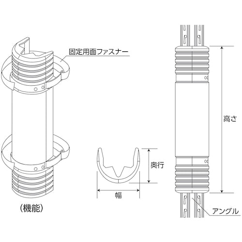 緑十字　ラックマウントガード　黄　ＲＭＧ−１Ｌ　Ｈ５５０×Ｗ１５０×Ｄ１２０ｍｍ　対応アングル幅１００〜１２０ｍｍ　246087　1 台