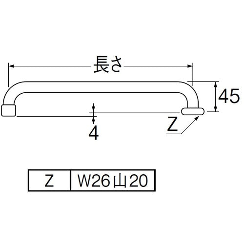 SANEI 거품 횡형 파이프 A20JH-61X2-16X240 1개