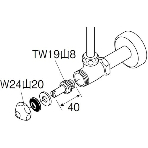 ＳＡＮＥＩ　Ｄ式止水栓上部　PR10D-13　1 個