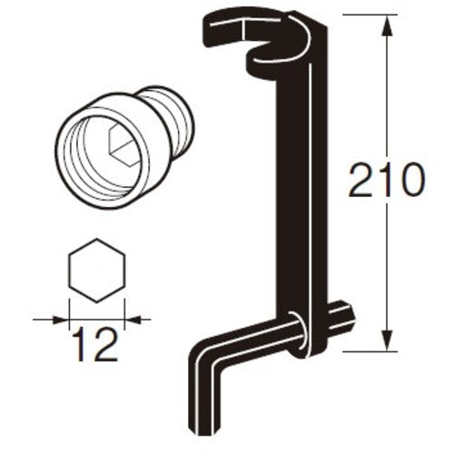 ＳＡＮＥＩ　立水栓取付レンチ　PR351　1 個