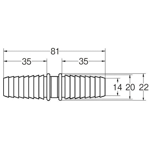 SANEI PC compatible hose joint L15 1 piece