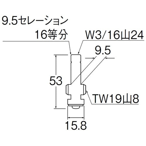 ＳＡＮＥＩ　水栓スピンドル　PU36K-1-13　1 個