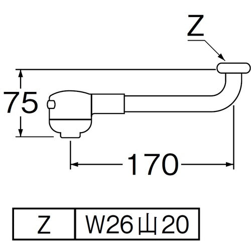 SANEI 샤워 회전 파이프 PA13M-60X-16 1 개