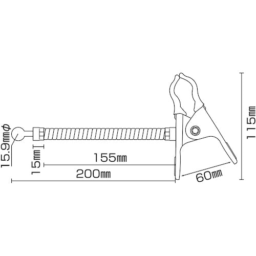 緑十字　ミラー用フレキシブルクリップ　ＫＰ−６０　アーム部２００ｍｍ　ステンレス製　276211　1 台