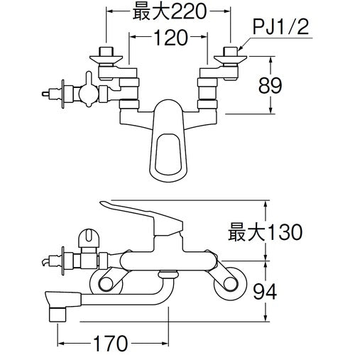 ＳＡＮＥＩ　シングル分岐混合栓　K17111ED-13　1 個