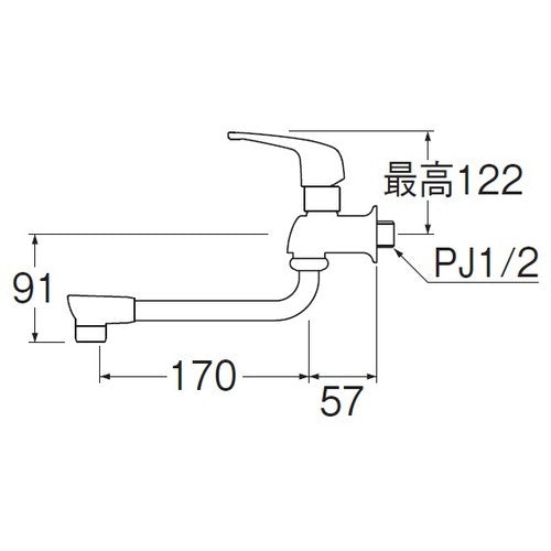 ＳＡＮＥＩ　シングル自在水栓　A1071-13　1 個