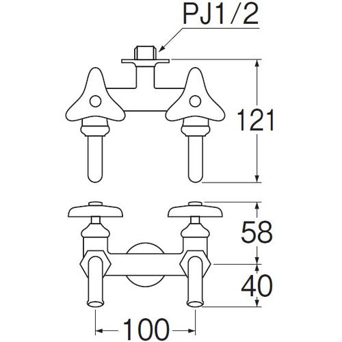 ＳＡＮＥＩ　二口ホーム水栓　F13A-13　1 個