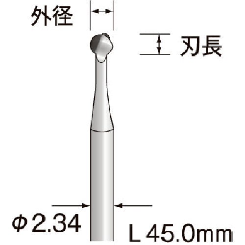 Ｍｉｎｉｍｏ　スチールカッター　樹脂用（切削）　φ２．３　BS1412　1 PK