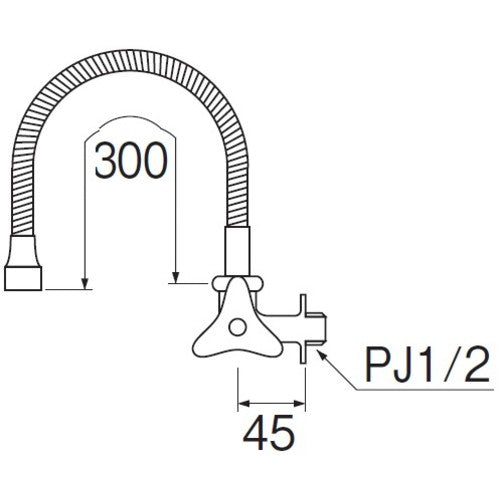 SANEI Convenient Horizontal Flexible Faucet A286A3-13 1 pc