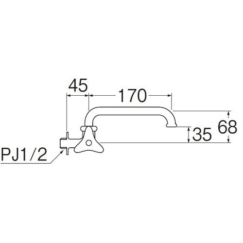 SANEI Horizontal Flexible Faucet A20LJ-13 1 pc