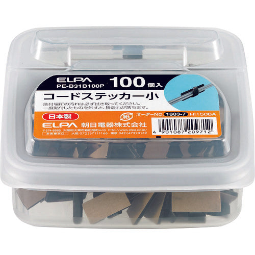 ＥＬＰＡ　コードステッカー　小　ブラック　１００個入　PE-B31B100P　1 箱