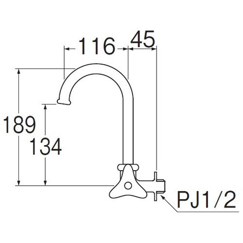 SANEI Horizontal Spiral Neck Flexible Faucet A26J-13 1 pc