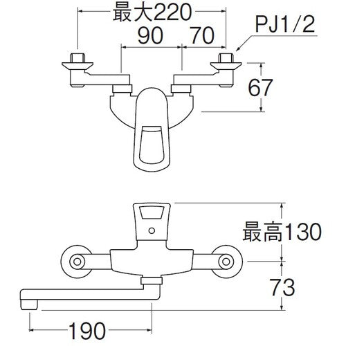 ＳＡＮＥＩ　シングル混合栓　K1712-13　1 個