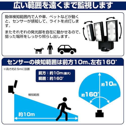 ＥＬＰＡ　乾電池式センサーライト３灯　ESL-313DC　1 個