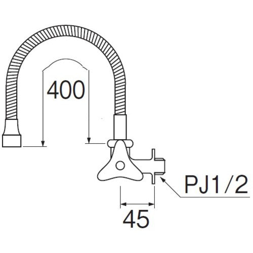 SANEI Convenient Horizontal Flexible Faucet A286A4-13 1 pc