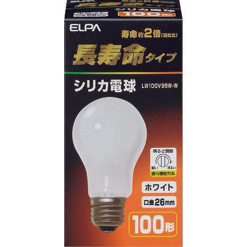 ＥＬＰＡ　シリカ電球　長寿命　Ｅ２６　１００Ｗ形　LW100V95W-W　1 個