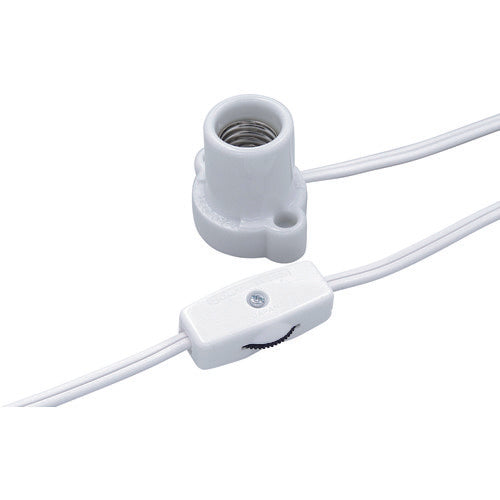 ELPA 코드 부착 소켓 중간 스위치 부착 E17 1.5M 화이트 KP-M1715H-W 1개