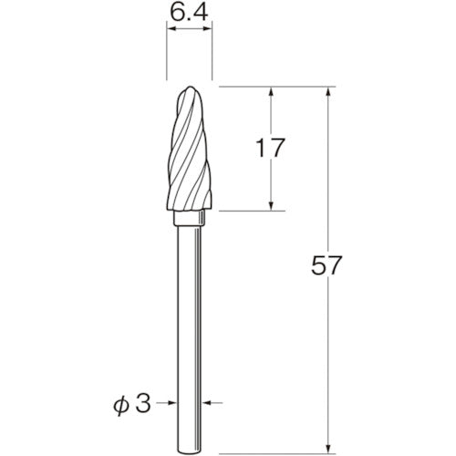 リューター　軽合金用超硬カッター　K7351　1 袋