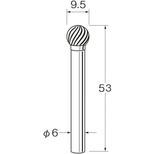 リューター　難削材加工用超硬カッター　K8611　1 袋