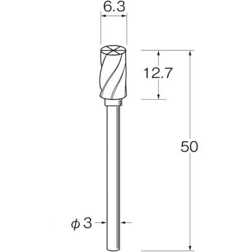 リューター　軽合金用超硬カッター　K7321　1 本