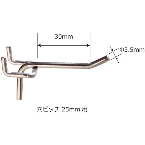 WAKI 보드 훅 T형 30밀리 3개들이 ANB-009 1봉