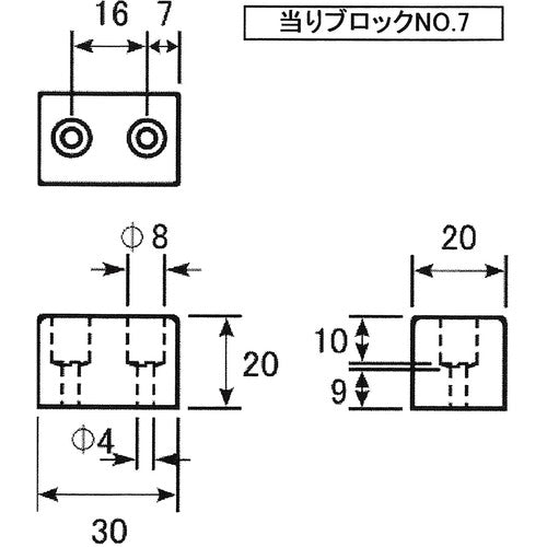 ＷＡＫＩ　当りブロック　角　ＮＯ７　２０Ｘ３０Ｘ２０　ATB K NO7　1 個