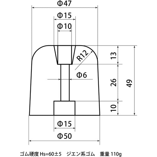 ＷＡＫＩ　アオリゴム　ＮＯ２　５０Ｘ５０　AOG NO2　1 個