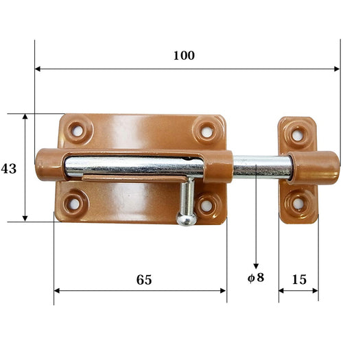 ＷＡＫＩ　大型塗りラッチ　ＩＫ−００２　１０３ｍｍ　IK-002　1 個