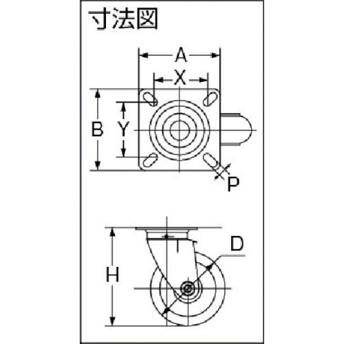 ＴＲＵＳＣＯ　プレス製ウレタンキャスター　自在　Φ７５　TUJ-75　1 個