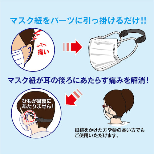 TRUSCO Mask Back Ear Pain Relief Cord, White, 1 Piece, TMKG1-W, 1 Piece