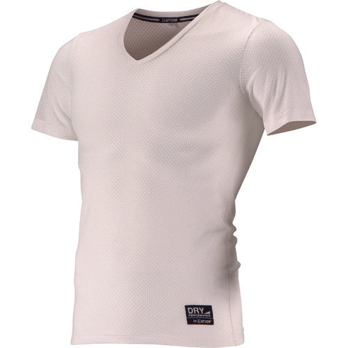 Kajimake 8823 Crater Mesh V-neck Short Sleeve White LL 8823-01-LL 1 unit