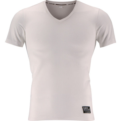 カジメイク　８８２３　クレーターメッシュＶネック半袖　ホワイト　Ｍ　8823-01-M　1 着