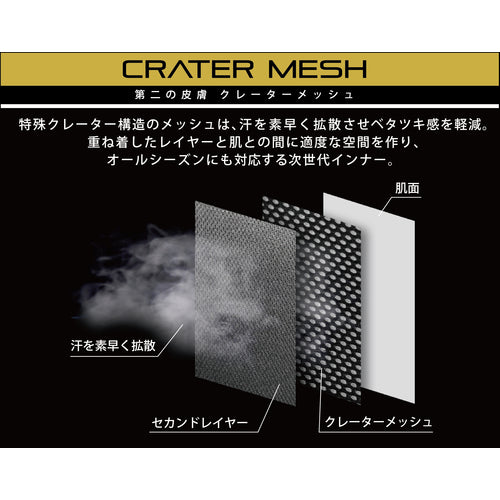 カジメイク　８８２３　クレーターメッシュＶネック半袖　ホワイト　Ｍ　8823-01-M　1 着