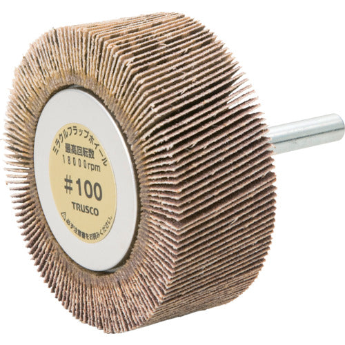 TRUSCO Miracle Flap Wheel Outer Diameter 60 x Thickness 25 x Shaft 6 5 Pieces #100 100# MR6025 1 Box