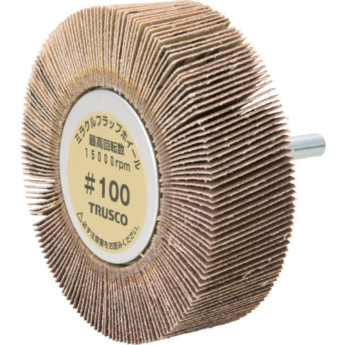ＴＲＵＳＣＯ　ミラクルフラップホイール　外径８０Ｘ厚２５Ｘ軸６　５個入　＃１００　１００＃　MR8025　1 箱