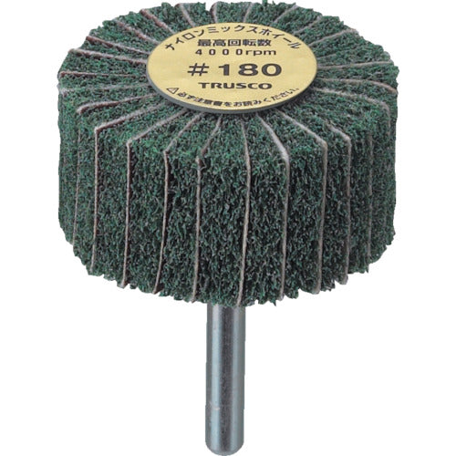 ＴＲＵＳＣＯ　ナイロンミックスホイール　外径６０Ｘ厚２５Ｘ軸６　１８０♯　５個入　FM6025-180　1 箱