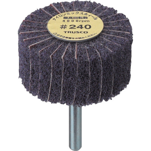 ＴＲＵＳＣＯ　ナイロンミックスホイール　外径１００Ｘ厚２５Ｘ軸６　５個入２４０♯　FM1025-240　1 箱