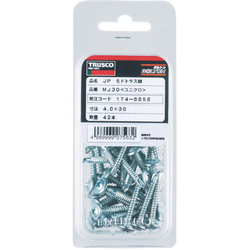 ＴＲＵＳＣＯ　ドリルねじ　モドトラス　板金用　ユニクロ　Ｍ４Ｘ３５　３９本入　MJ-35　1 PK